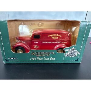 1938 ERTL Anheuser Busch Panel Truck Bank GM Red 1:25 Scale Diecast Metal